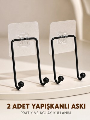Poebgo Familys Ikili Duvar Tipi Yapışkanlı Askılık Pratik Ev Düzenleme Askısı