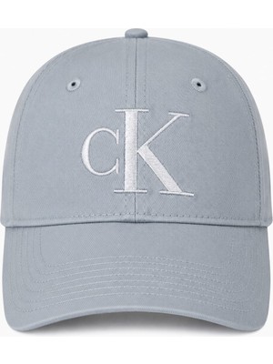 Calvin Klein Large Monogram Embro Dusty Blue Cap
