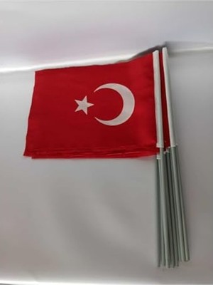 Aydogan's 20X30 cm Sopalı Türk Bayrağı, Alpaka Kumaş, 20'li Paket