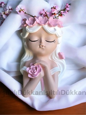 Moontime Alaçatı 26 cm Kız Biblo / Heykel / Saksı / Hediyelik / El Yapımı ( Handmade)