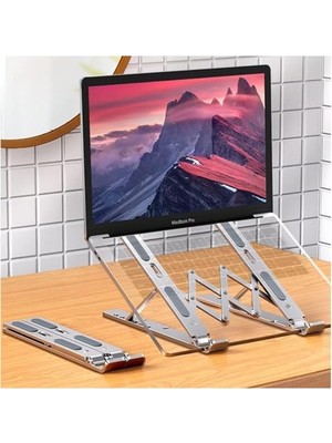 Aydogan's Katlanabilir Alüminyum Laptop Standı, 13 Kademeli Yükseklik Ayarı
