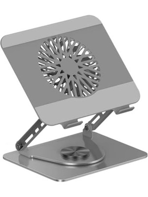 Aydogan's Çıkarılabilir Fanlı Alüminyum Laptop Standı, 360° Döner Tasarım