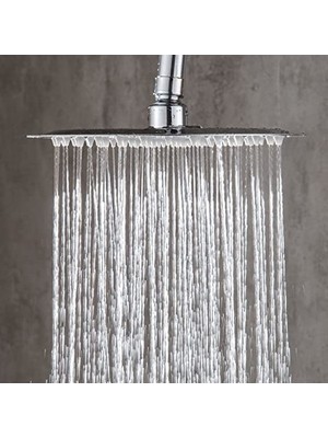 Aydogan's Kare Slim Duş Başlığı, 304 Metal, 20X20 cm Ölçüler, Şık Tasarım