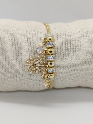 Cadde Dükkanı Yeni Çelik Charmlı Bileklik Gold