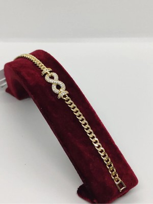 Cadde Dükkanı Çelik Sonsuzluk Taşlı Xuping Bileklik Gold