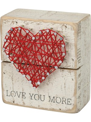 Primitives By Kathy 34248 Rustik Beyaz Ip Sanat Kutusu Tabelası, 8,9 cm x 10,16 Cm, Love You More
