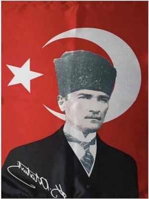 Aydogan's Saten Türk Bayrağı, Atatürk Posterli, 70X100 cm