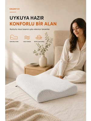 Ortopedik Visco Yastık Boyun Fıtığı Boyun Düzleşmesi Boyun Ağrısı Destekli Lüks Ortapedik Yastık.
