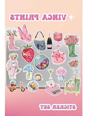 Aydogan's Pembe Renkli Etiket Seti, Macbook ve Tablet Için