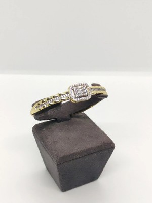 Cadde Dükkanı Çelik Taşlı Xuping Kelepçe Bileklik Gold