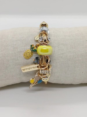 Cadde Dükkanı Ananas Balon Figürlü Çelik Charm Bileklik Gold