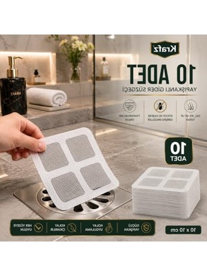 Aydogan's 10'lu Yapışkanlı Gider Süzgeci Seti, Banyo ve Lavabo Koruyucu