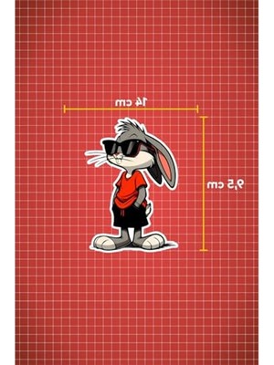 Aydogan's Çok Renkli 14X9,5 cm Bugs Bunny Sticker, Araba ve Laptop Için