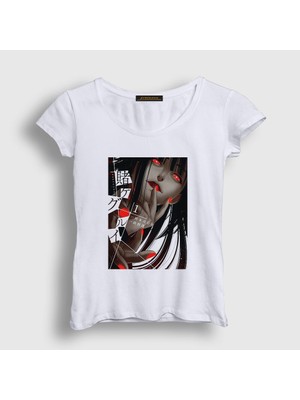 Presmono Kadın Beyaz Yumeko Anime Kakegurui T-Shirt