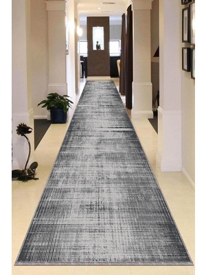 Viva Home Kaymaz Tabanlı Kesme Rulo Yolluk Sade Gri Füme AR327, Gri, 60 x 300