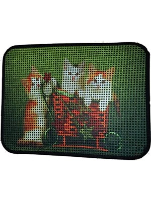 Aydogan's 60 x 45 cm Elekli Kedi Tuvalet Önü Paspası - Yavru Kediler