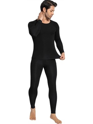 AyrStore Doruk Erkek Termal Içlik Kışlık Takımı Uzun Kollu Sıcak Tutan Siyah S/m
