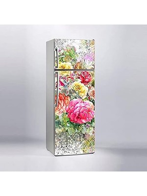 Buzdolabı Sticker Kaplama Dolap Kaplama Etiketi Bahçede Çiçek