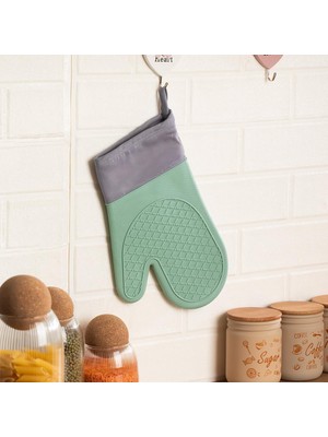AyrStore Suwors Isıya Dayanıklı Silikon Fırın Eldiveni, Su Geçirmez, Kabartmalı Petek Dokulu Tutuş Y�