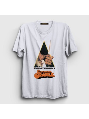 Presmono Unisex Beyaz Cover Film Otomatik Portakal A Clockwork Orange T-Shirt