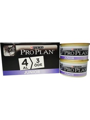 Pro Plan Proplan Junior Tavuklu Yavru Kedi Konservesi 85 gr 4 Al 3 Öde
