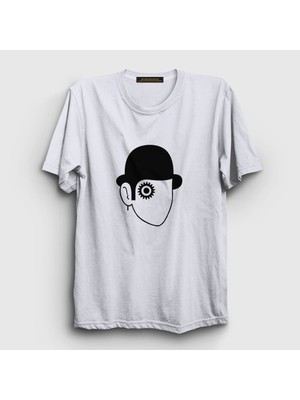 Presmono Unisex Beyaz Eye Film Otomatik Portakal A Clockwork Orange T-Shirt