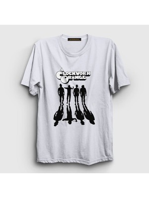 Presmono Unisex Beyaz Gang Film Otomatik Portakal A Clockwork Orange T-Shirt