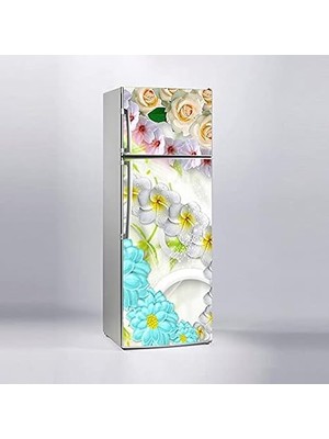 Buzdolabı Sticker Kaplama Dolap Kaplama Etiketi Renkli Çiçekler