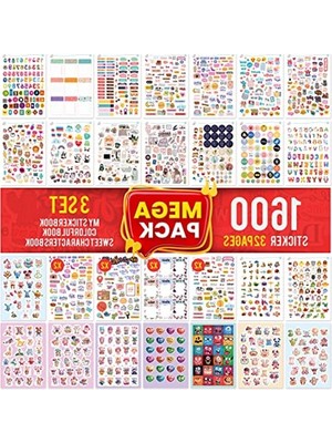 Aydogan's Mega Sticker Seti, Scrapbook ve Günlük Dekorasyon Için 1600 Adet