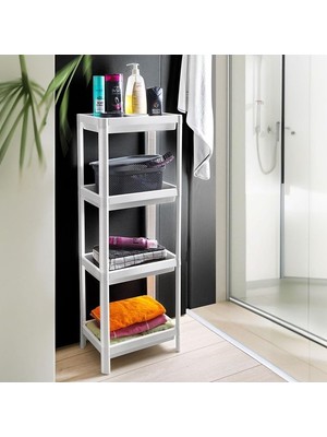 Aydogan's 4 Katmanlı Köşe Rafı, Banyo ve Mutfak Için Pratik Organizer | 4 Renk Seçeneği | 36X100X23 cm