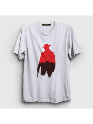 Presmono Unisex Beyaz Waggon Film Django Unchained T-Shirt