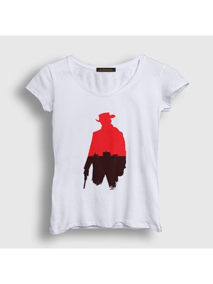 Presmono Kadın Beyaz Waggon Film Django Unchained T-Shirt