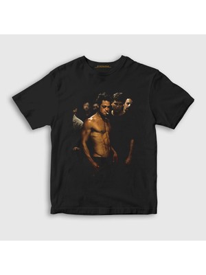 Presmono Unisex Çocuk Siyah Tyler Durden Film Dövüş Kulübü Fight Club T-Shirt