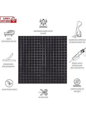 Aydogan's Kare Desenli Keçe Panel, 45X90 cm Boyut ve 2 Adet Set
