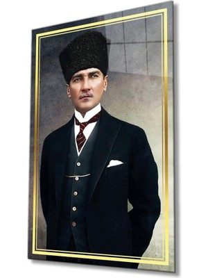 ve Ofis Duvar Dekorasyonu Için Atatürk Kanvas Tablo 100 Pamuk Kumaş Ultra Baskı Kalitesi Modern