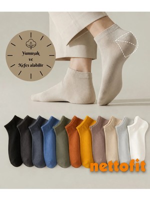 Moontime Alaçatı 10 Çift Ekonomik Paket Unısex Patik Çorap Seti Nettofit Tarafından Üretilen