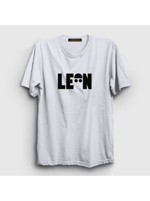 Presmono Unisex Beyaz Cap Film Leon T-Shirt