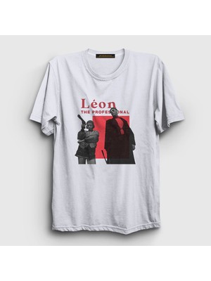 Presmono Unisex Beyaz Team Film Leon T-Shirt