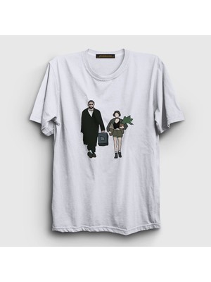 Presmono Unisex Beyaz Walk Film Leon T-Shirt