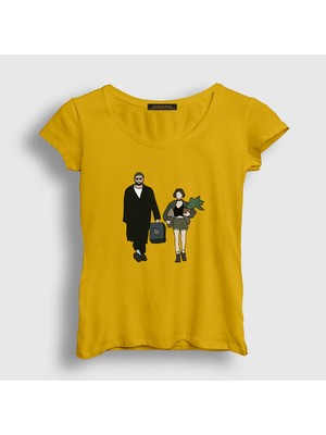 Presmono Kadın Sarı Walk Film Leon T-Shirt