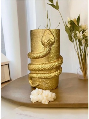 Moontime Alaçatı Gold Yılan Desenli Modern Biblo
