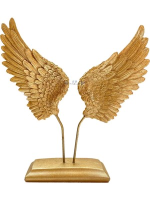 Moontime Alaçatı Go Ithalat® Dekoratif Melek Kanadı Biblo - Gold