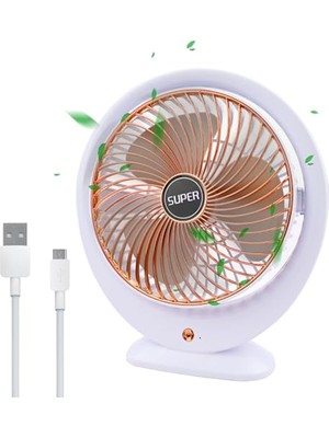 Aydogan's USB Masa Vantilatörü Elektrikli Mini Masa Vantilatörü 3 Hız Ayarlanabilir Güçlü Rüzgar 360 ° Döndürme Taşınabilir Masaüstü Fan Ofis Ev Yatak Odası Dış Mekan Kamp Için Sessiz Soğutma Fanı (Altın B)
