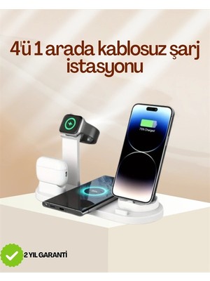 Shopwave 4 Cihazı Aynı Anda Şarj Edebilen Kablosuz Şarj Istasyonu Çok Yönlü ve Pratik Tasarım