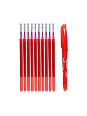 Aydogan's Isı ile Uçan Silinebilen Refill Kalem Içi ve Kalem 11 Adet (Kırmızı)