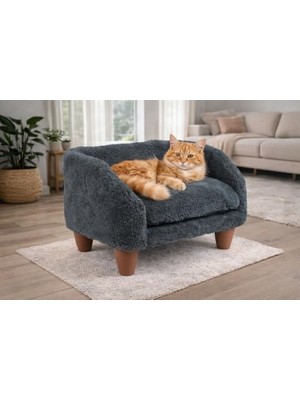 Aydogan's Gobypet Peluş Kedi Koltuğu | Yumuşak Kedi Yatağı | Köpek Koltuğu (Antresit, Standart)