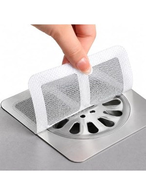 Aydogan's Gider Süzgeci 10’lu Set, Yapışkanlı Saç ve Kıl Tutucu Gider Kapağı, Banyo Duş Küvet ve Lavabo Drenaj Koruyucu, Böcek ve Haşere Önleyici, 10X10 cm