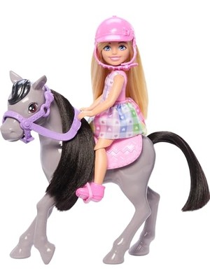Aydogan's Barbie Chelsea™ Bebek ve Midilli Barbie Chelsea Bebek ve Oyuncak At Seti, Kask Aksesuarı Dahildir, Bebeğin Dizleri Midilliye Binmek Için Bükülebilir HTK29 | Küçük Bebek ve At Binme Aksesuarları, +3 Ya
