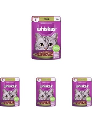 Aydogan's Whiskas Pouch Jöle Içinde Kuzulu Yetişkin Kedi Konservesi 85 gr Tekli Paket (4 Paketi)