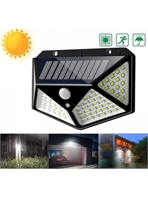 Moontime Alaçatı 100 Ledli Bahçe Lambası Solar Güneş Enerjili Tasarruflu Solar Lamba
